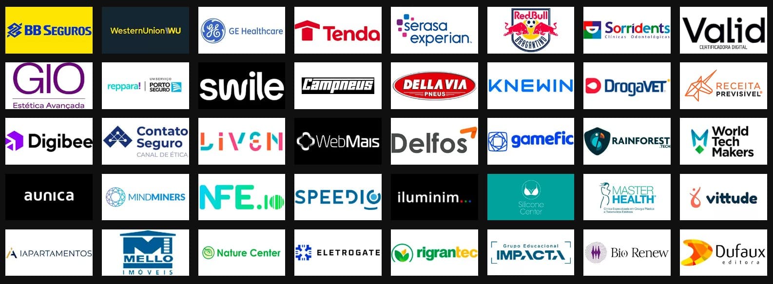 Logos de clientes atendidos por Rodolfo Sabino